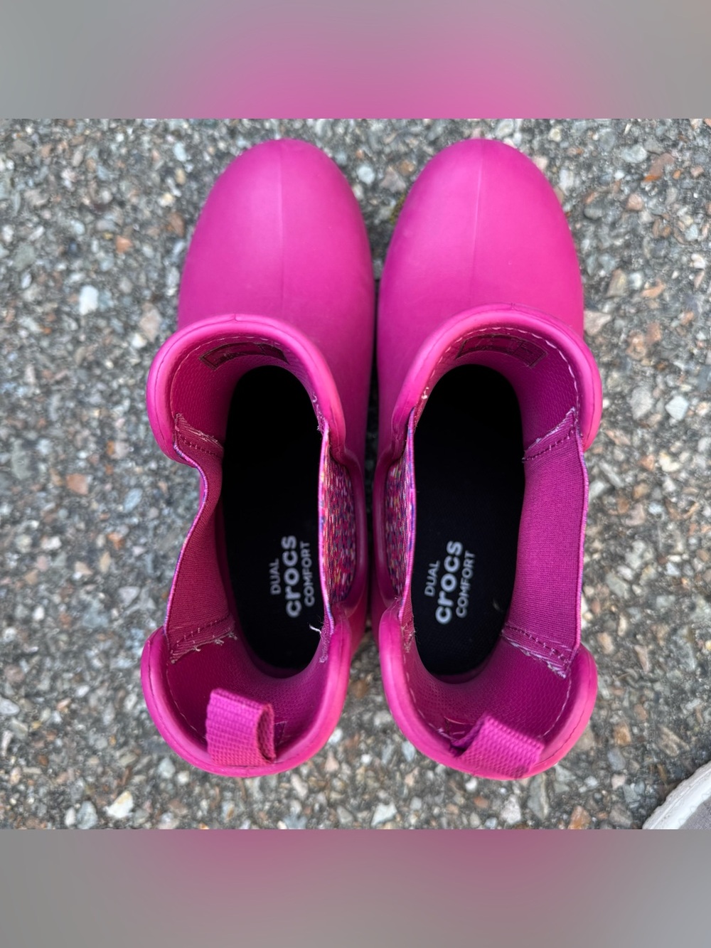 Crocs Freesail Chelsea Ankle Rain Boots Women's Size 7 Pink Waterproof Pull On - Picture 6 of 9